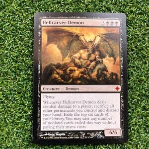MTG Hellcarver Demon M11 Magic 2011 Rare Black Demon 6/6 Magic The Gathering